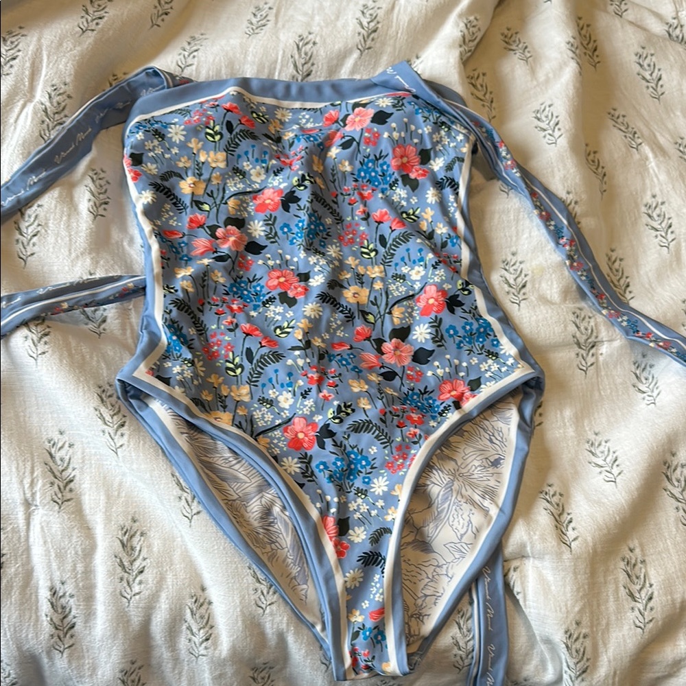 Floral Blue One-Piece Swimsuit